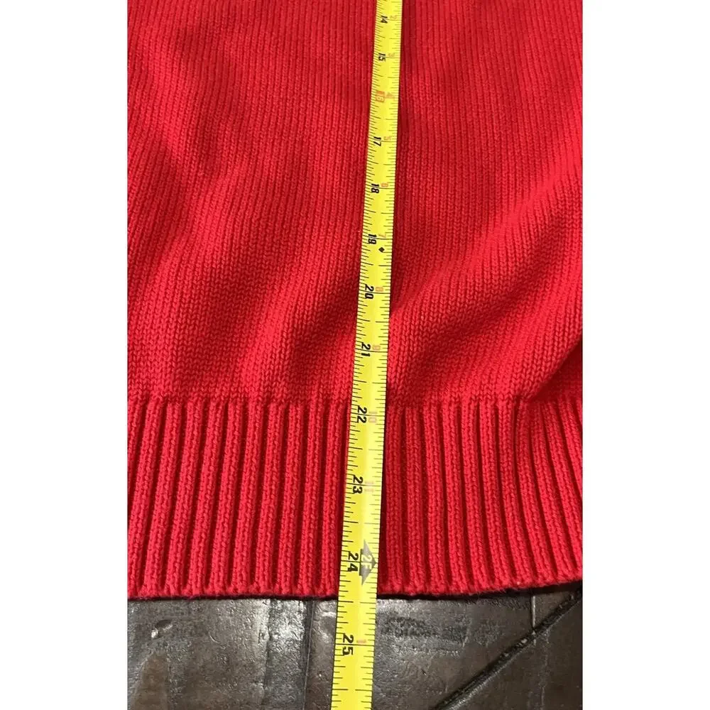 Ralph Lauren Red Crewneck Sweater with Blue Pony